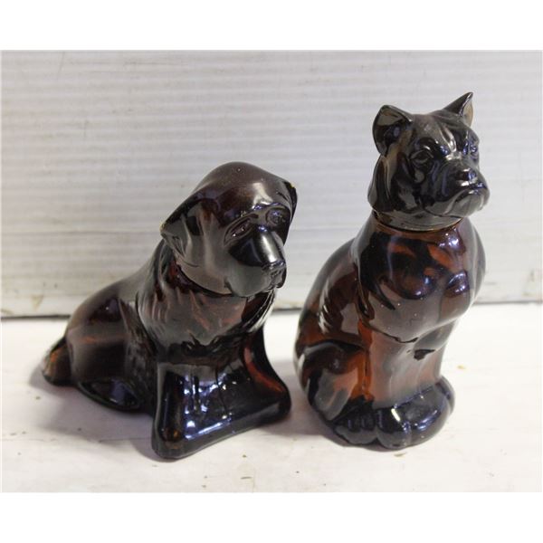 2 AVON COLLECTABLE DOG COLOGNE BOTTLES