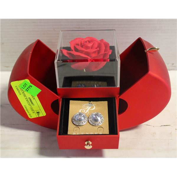 APPLE ROSE JEWELRY CASE & EARINGS