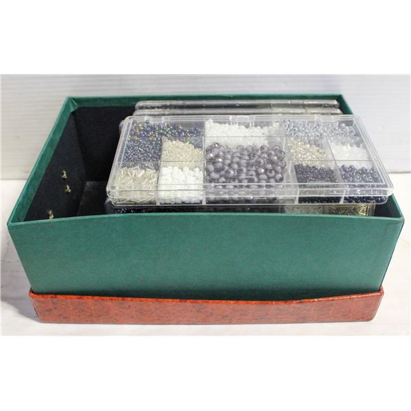 10 CONTAINERS BLACK GLASS BEADS