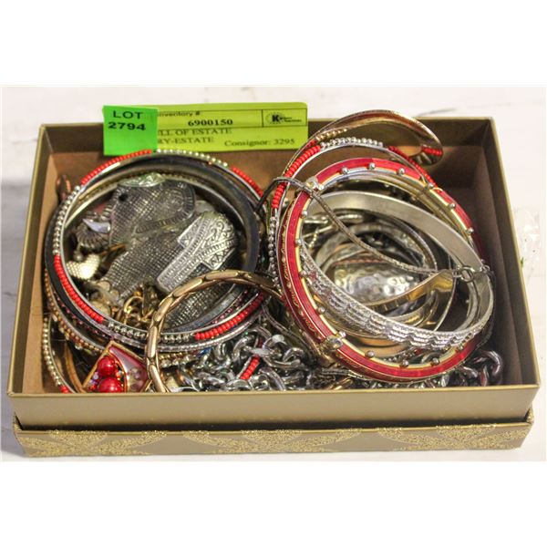 BOX FULL OF ESTATE JEWELRY-ESTATE