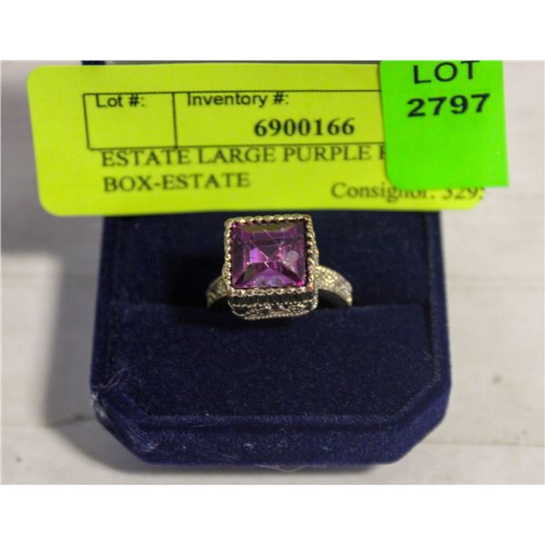 ESTATE LARGE PURPLE RING IN BOX-ESTATE