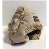 Image 1 : MENS LARGE RABBIT FUR LINED EAR FLAP HAT CROWN
