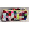 Image 1 : KNITTED LINED BLANKET 26"X24" - ESTATE