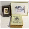 Image 1 : 1909 WHITE HOUSE COOKBOOK + 2 FRAMED WALL HANGINGS