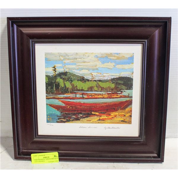 TOM THOMSON "BATEAU SUMMER" 10X10 FRAMED
