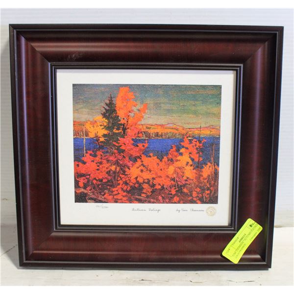 TOM THOMSON "AUTUMN FOLIAGE" 10X10 FRAMED