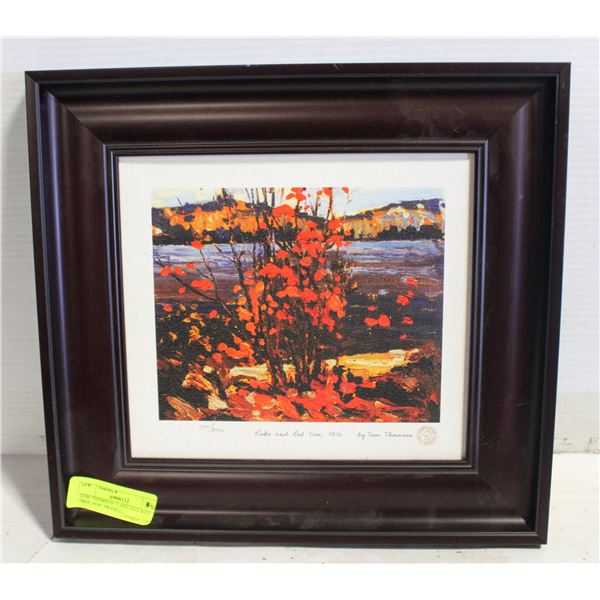 TOM THOMSON "LAKE AND RED TREE 1916" FRAMED