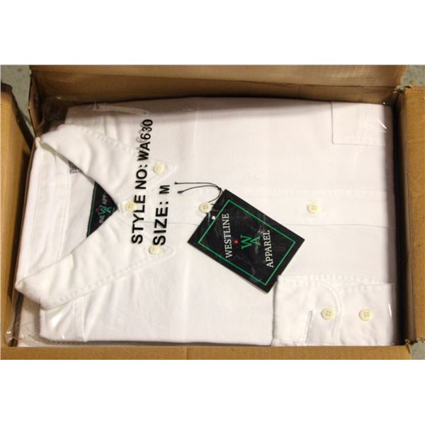 NEW MEN'S SHIRTS CASE OF 9 WHITE SIZE M