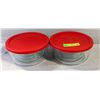 Image 1 : 2 SETS OF 4 SIZE PYREX BOWLS WITH SEAL TIGHT LIDS