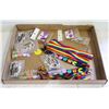 Image 1 : FLAT OF STICKERS, HAIR CLIPS, PINS, LANYARDS, ETC