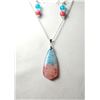 Image 1 : 29)  SHIELD SHAPED NATURAL BLUE & CORAL COLORED