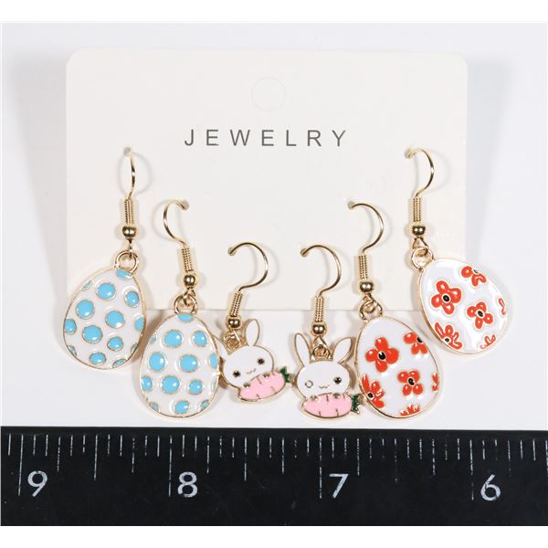 NEW 3 PC EASTER THEME DROP EARRING SET