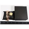 Image 1 : NEW GOLD TONE LOVE CHARM BRACELET WATCH