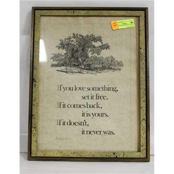FRAMED WALL HANGING "IF YOU LOVE
