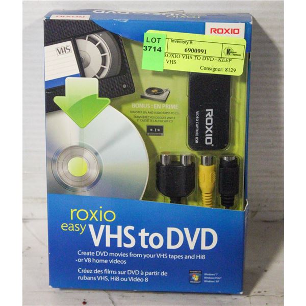 NEW ROXIO VHS TO DVD - KEEP YOUR VHS