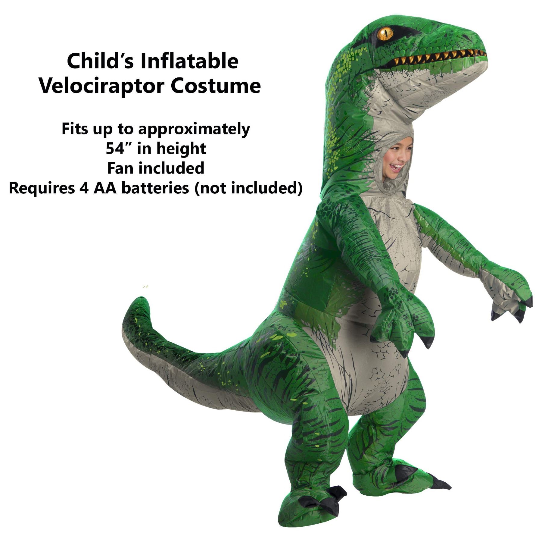 NEW JURASSIC AGE RAPTOR INFLATABLE COSTUME