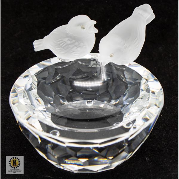 SWAROVSKI CRYSTAL BIRD BATH (NO DAMAGE)
