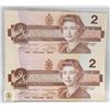 Image 1 : SET OF TWO UNCUT 1986 CANADIAN $2