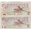 Image 2 : SET OF TWO UNCUT 1986 CANADIAN $2