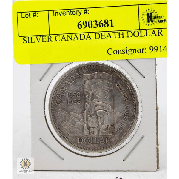 CANADIAN TOTEM POLE SILVER DOLLAR COIN