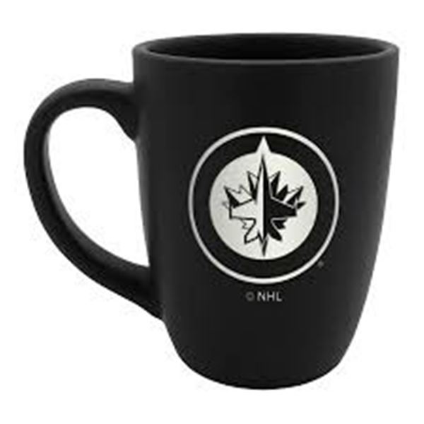NEW 14 OZ WINNIPEG JETS BLACK COFFEE MUG