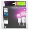 Image 1 : NEW PHILIPS HUE 1100LM 10.5W LED 2 LIGHT BULBS