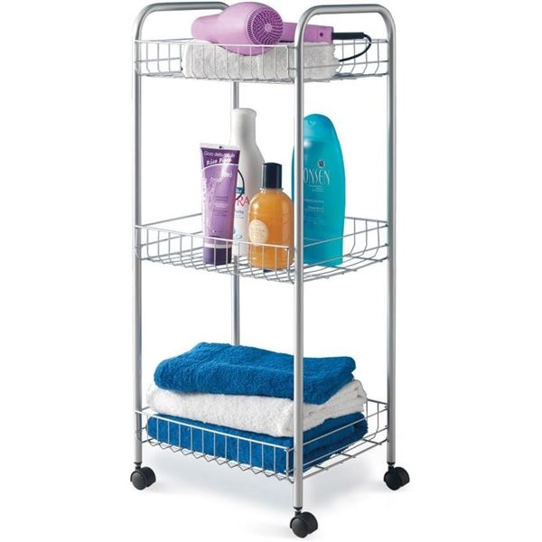 NEW METALTEX MONTREAL METAL ROLLING BATHROOM CART