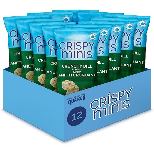 NEW CASE OF 12 BAGS CRISPY MINIS BROWN RICE CHIPS