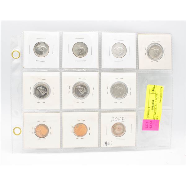 7 RABBIT NICKELS + 3 DOVE PENNIES