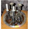 Image 1 : ESTATE SERVING TRAY WITH CANDLE HOLDERS,