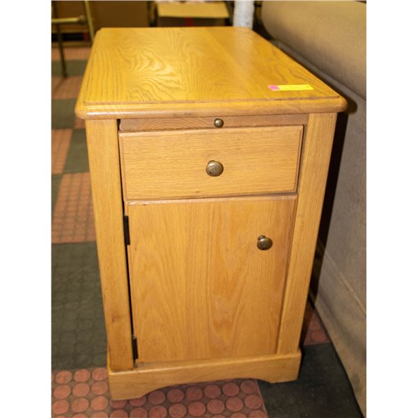 OAK SOLID WOOD CABINET WITH FOLD DOWN/FOLD OUT
