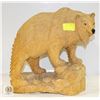 Image 1 : CARVED WOOD SCULPTURE OF GRIZZLY BEAR H-14"