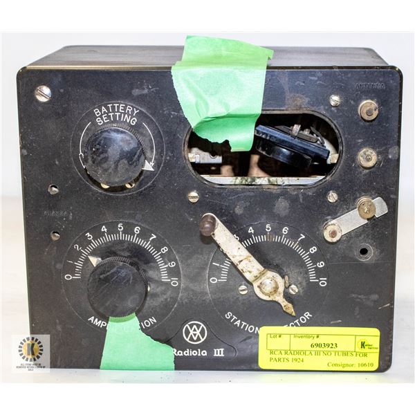 RCA RADIOLA III NO TUBES FOR PARTS 1924