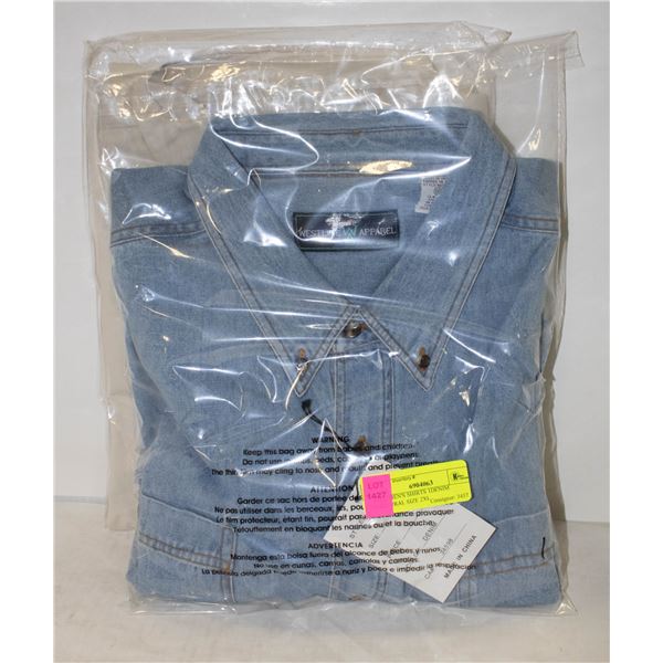 NEW MEN'S SHIRTS 1DENIM 1NATURAL SIZE 2XL