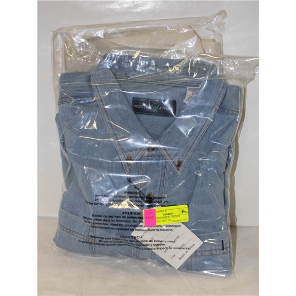 NEW MEN'S SHIRTS 1DENIM 1NATURAL SIZE 2XL