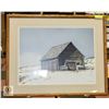 Image 1 : WALL DECOR OLD BARN PICTURE WITH GLASS AND FRAMED