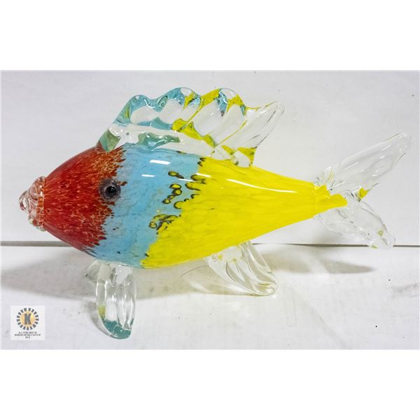 LARGE BLOWN GLASS COLORED FISH