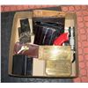 Image 1 : VINTAGE LEATHER WALLETS, BRASS WALL PLAQUES+