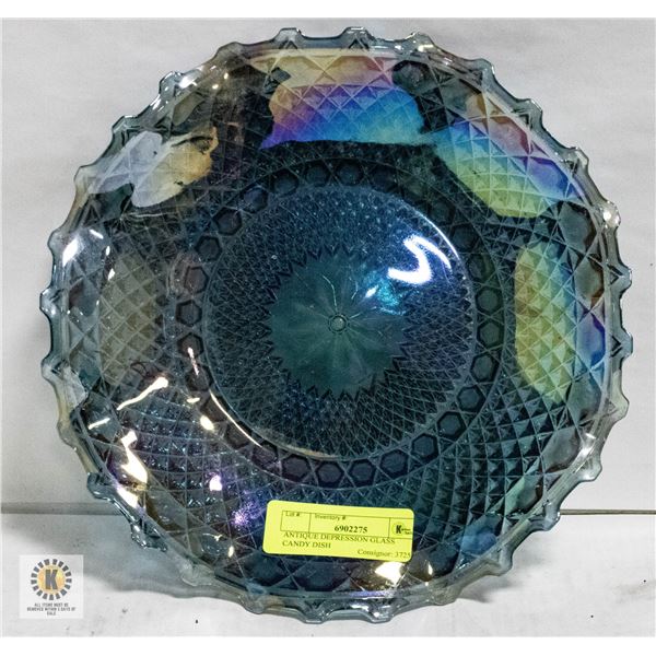 ANTIQUE DEPRESSION GLASS CANDY DISH
