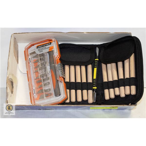 FLAT WITH ANVIL 12-PIECE WOOD CARVING SET -