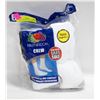 Image 1 : WHITE CREW SOCKS 6-12 SIZE 6-PACK FRUIT OF
