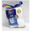 Image 1 : WHITE CREW SOCKS 6-12 SIZE 6-PACK FRUIT OF