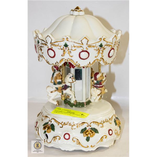 VINTAGE TEDDY BEAR CAROUSEL PORCELAIN-ESTATE