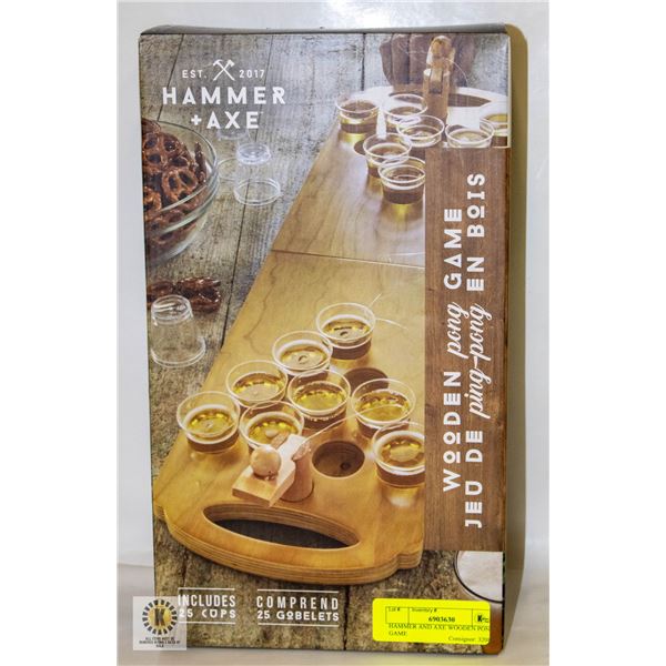 HAMMER AND AXE WOODEN PONG GAME