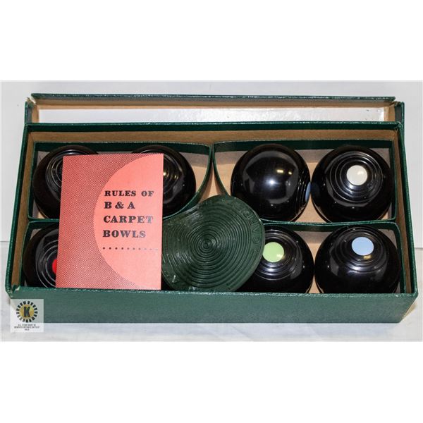 B&A BOWLS MADE IN ENGLAND THE INDOOR CARPET GAME