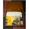 Image 1 : ESTATE WOODEN CASED HANDMADE QUILT +
