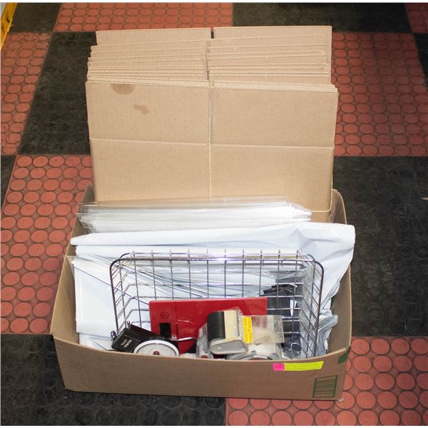 ASSORTED SHIPPING MATERIALS (T-SHIRT FOLDING TOOL+