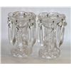 Image 1 : ESTATE PAIR OF CRYSTAL CANDLE HOLDERS