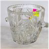 Image 1 : ESTATE CRYSTAL PINWHEEL BUCKET 2 HANDLES 8" TALL