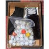 Image 1 : BOX OF GOLF ACCESSORIES INCL. BAG OF 50 GOLF